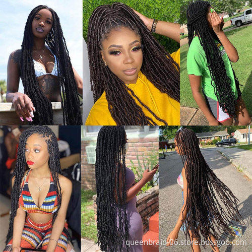 36Inch Extended Faux Locs for Nu Soft Locs Crochet Hair Natural Locs Crochet Braids Pre Looped Synthetic Hair